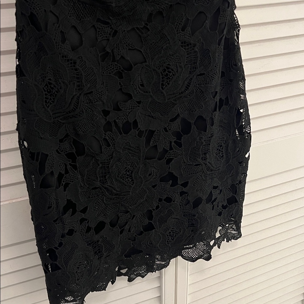 Lush Black Lace Mini Dress S - Picture 4 of 7